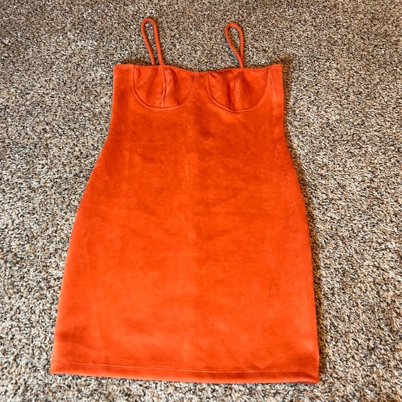Popular Basics Bodycon‎ Mini Dress Sleeveless Orange Party Dress L - Picture 1 of 5